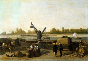 Chiatta al molo da Stanislas Victor Edouard Lepine